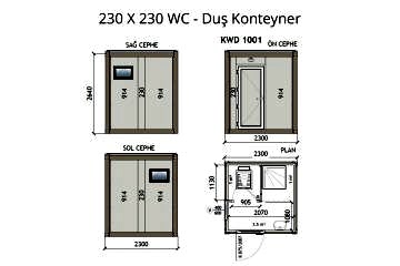KW2 230X230 WC - Duş Konteyner