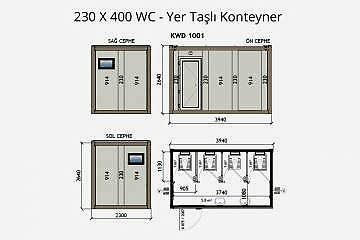 KW4 230X400 WC - Yer Taşlı Konteyner
