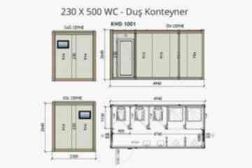 KW6 230X500 WC - Duş Konteyner
