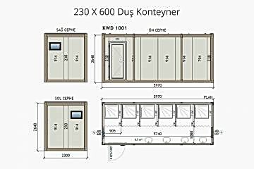 KW6 230X600 Duş Konteyner