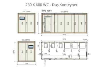 KW6 230X600 WC - Duş Konteyner