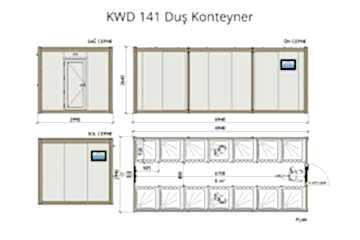 KWD 141 Duş Konteyner - 3x7m