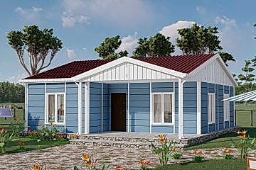 83 m² 2+1 Prefabrik Ev Model: Yükselen Mavi